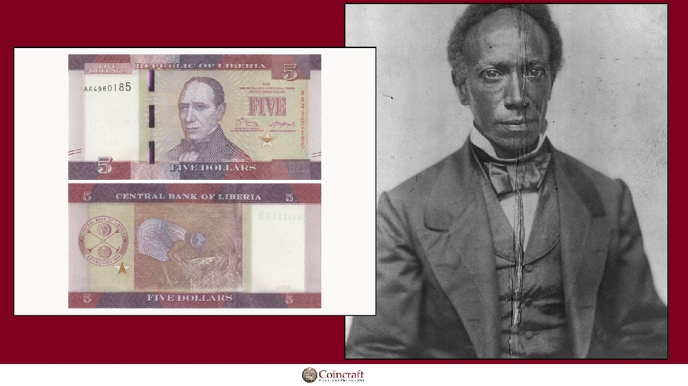 Liberian Dollars Honouring Edward J Roye - Coincraft